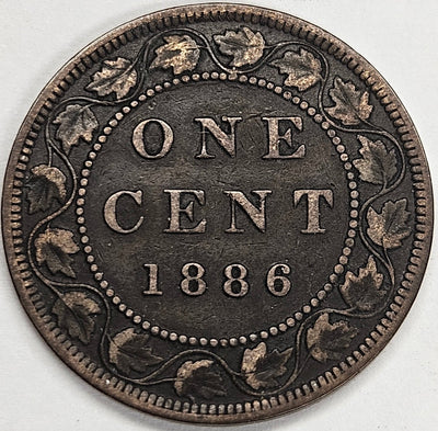 1886 Obverse 2 Canadian Cent Very Fine