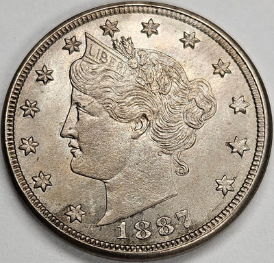 1887 Liberty Nickel Choice BU+
