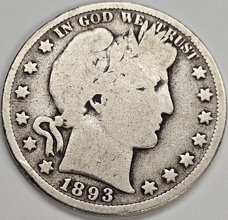 1893 Barber Half . . . . Good