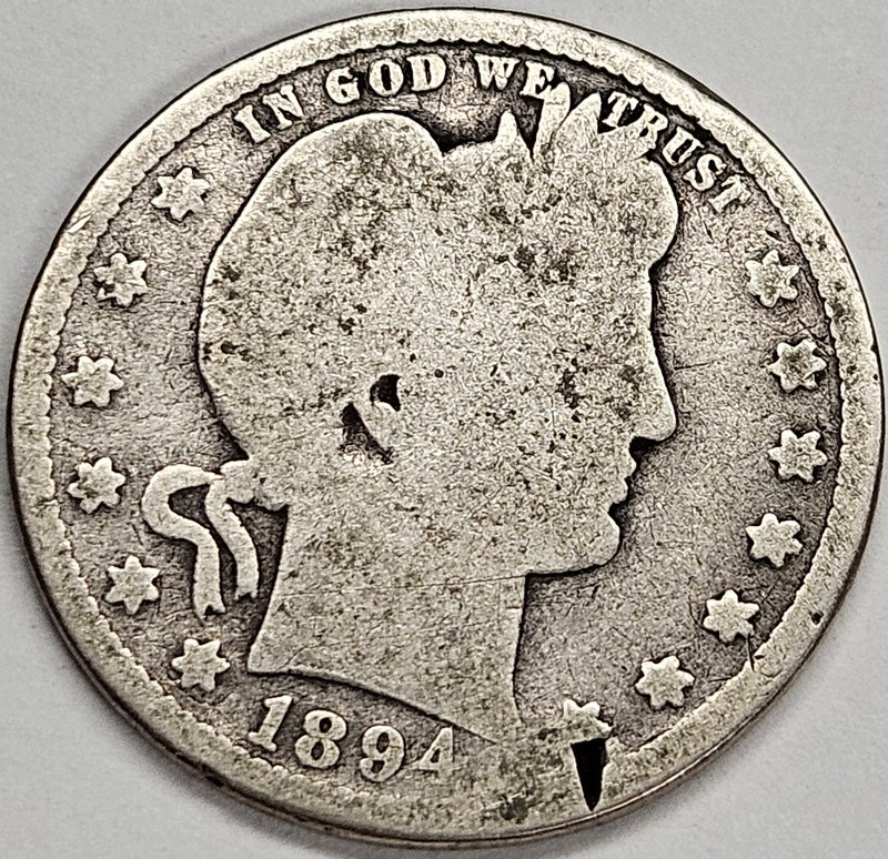 1894-S Barber Quarter . . . . Good 2 digs