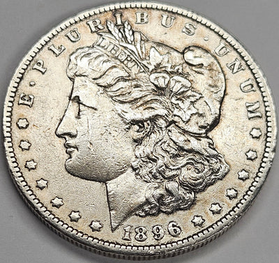 1896-O Morgan Dollar AU cleaned