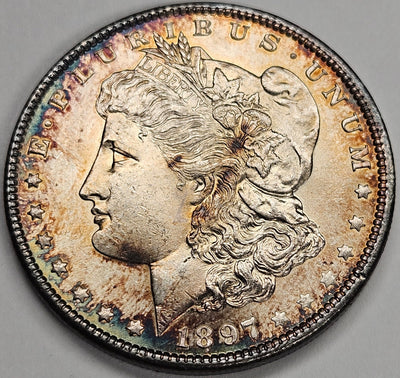 1897 Morgan Dollar Gem BU Color!