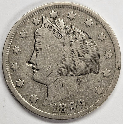 1899 Liberty Hobo Nickel VF holed