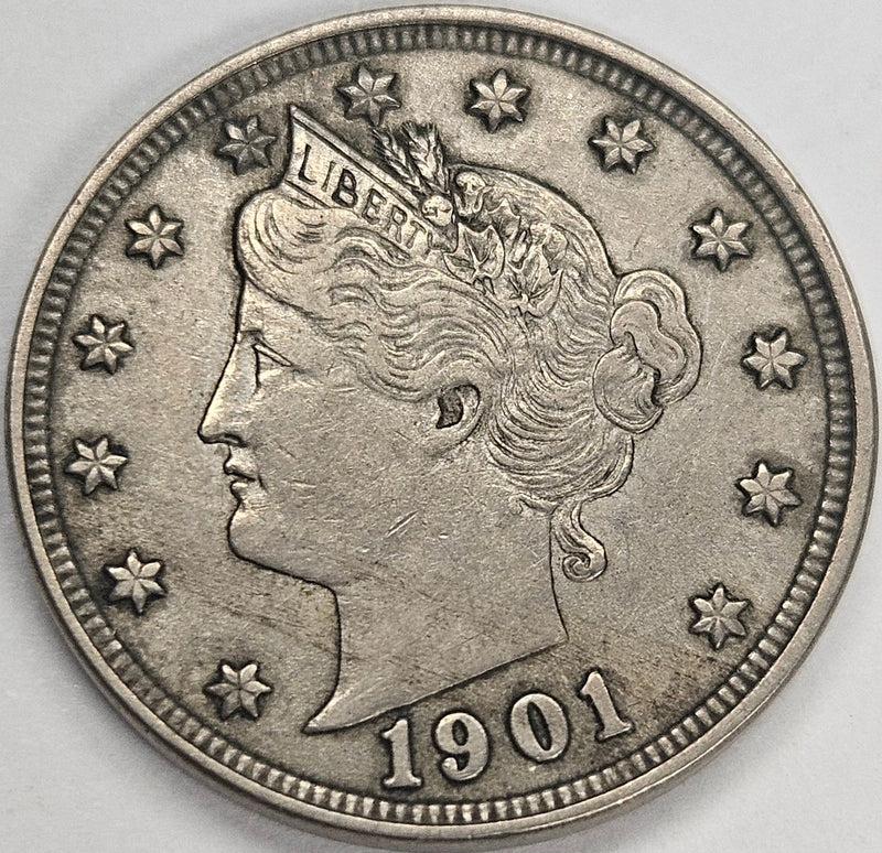 1901 Liberty Nickel . . . . Choice About Uncirculated