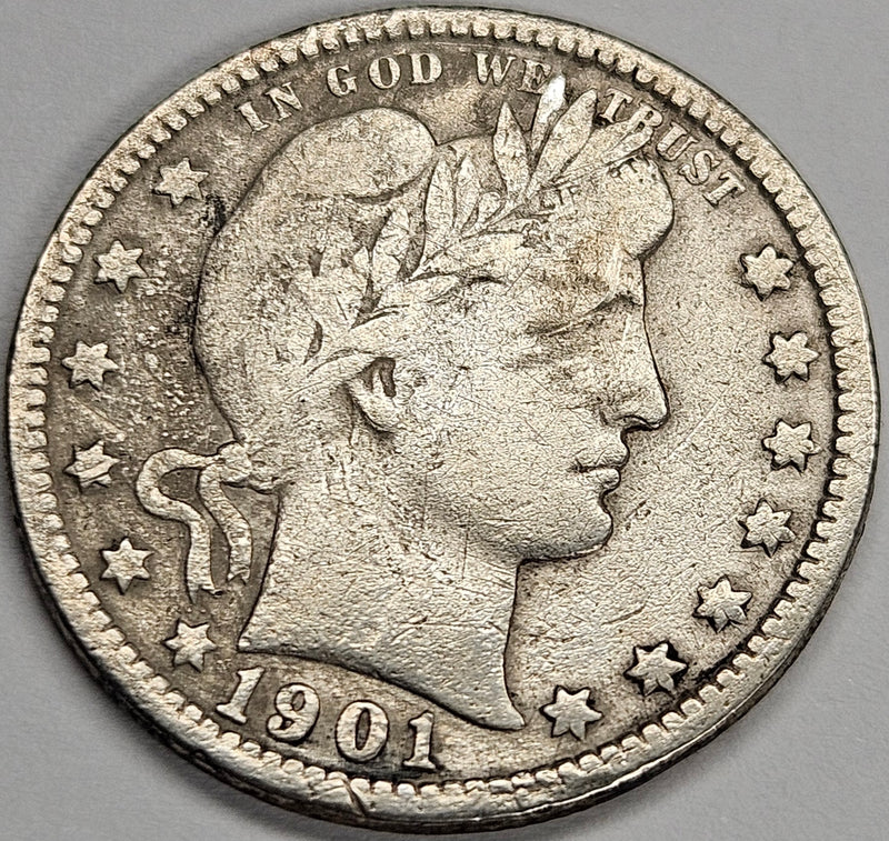1901-O Barber Quarter . . . . Fine surface issues
