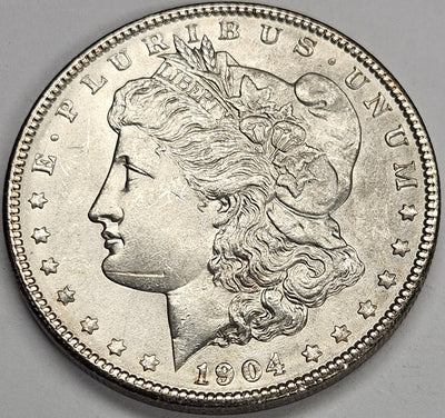 1904 Morgan Dollar Choice BU strike thru