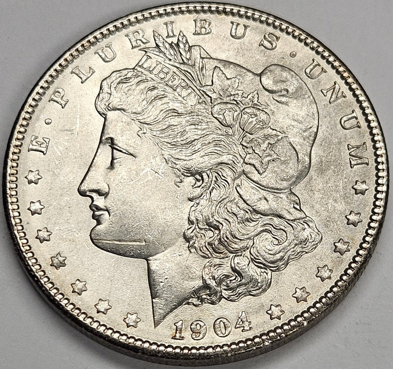 1904 Morgan Dollar Choice BU strike thru