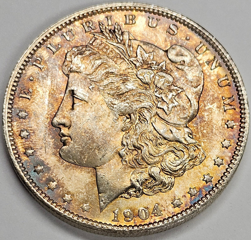 1904-O Morgan Dollar Choice BU Golden Toning!