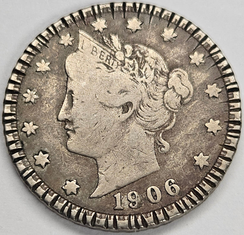 1906 Liberty Nickel . . . . VF rim cuts