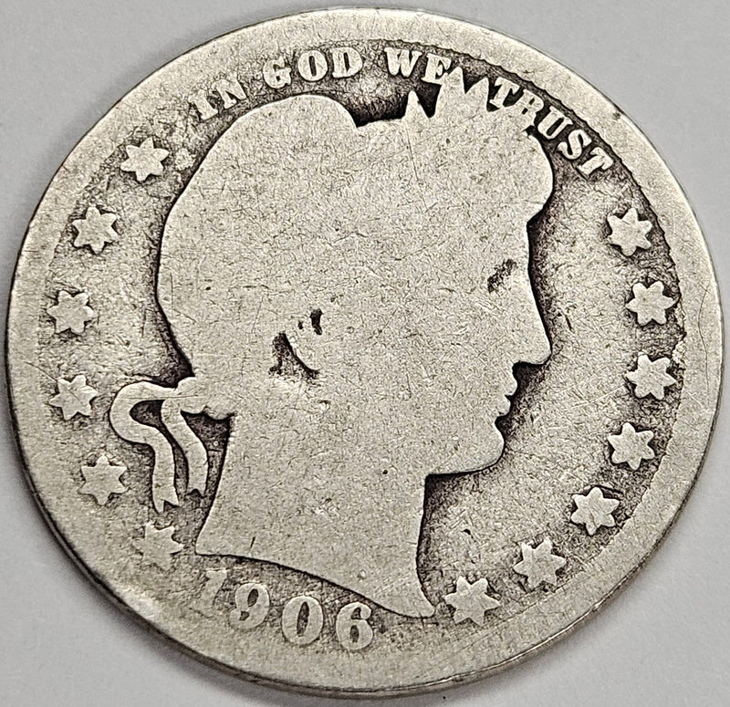 1906-D Barber Quarter . . . . About Good