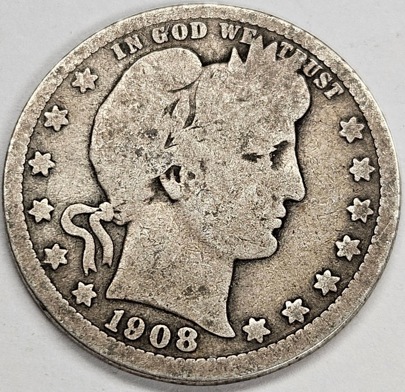 1908 Barber Quarter Good