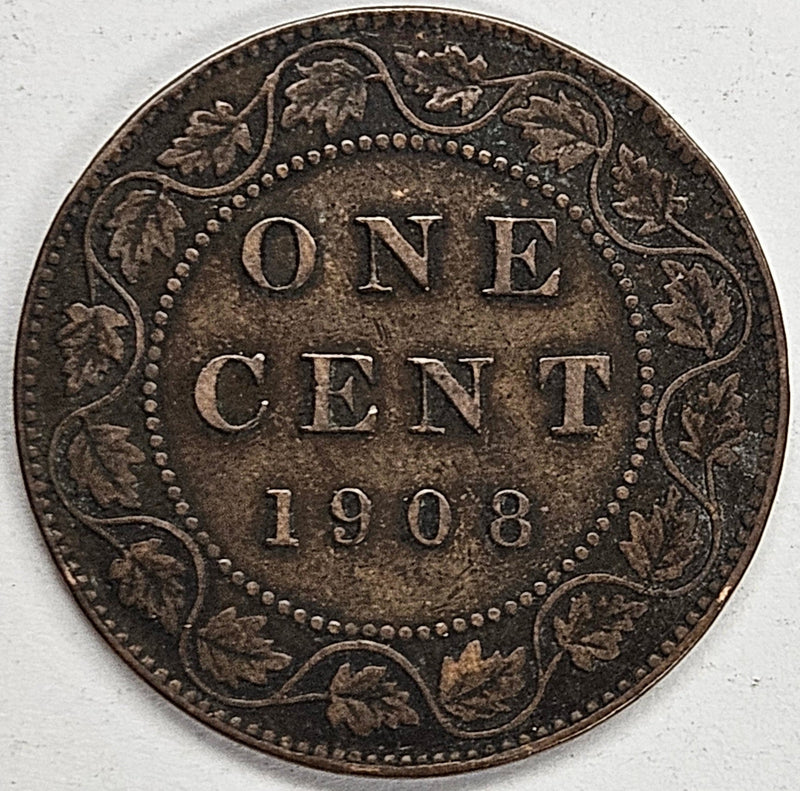 1908 Canadian Cent Very Fine