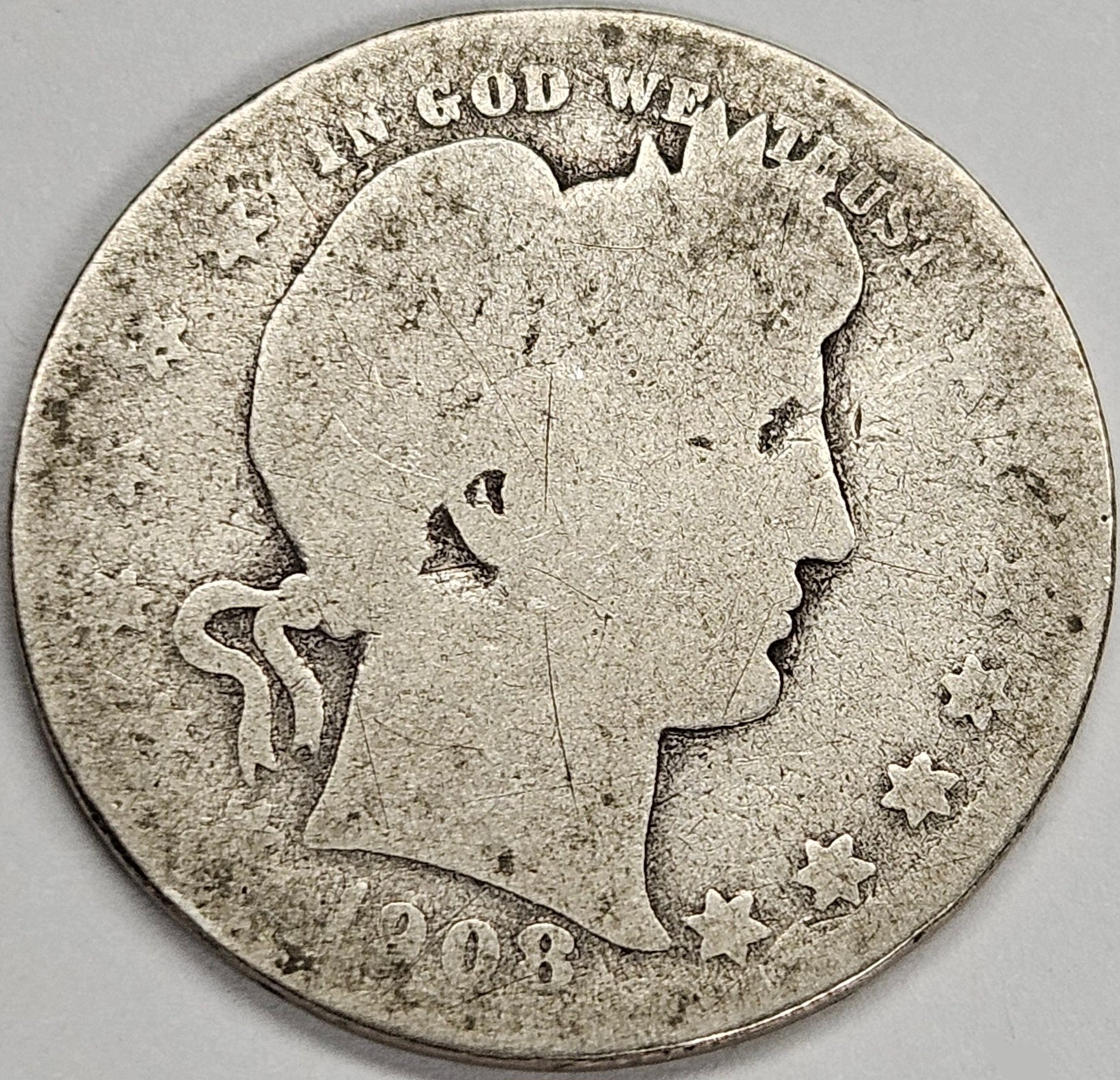 1908-D Barber Quarter Fair – Mount Vernon Coin