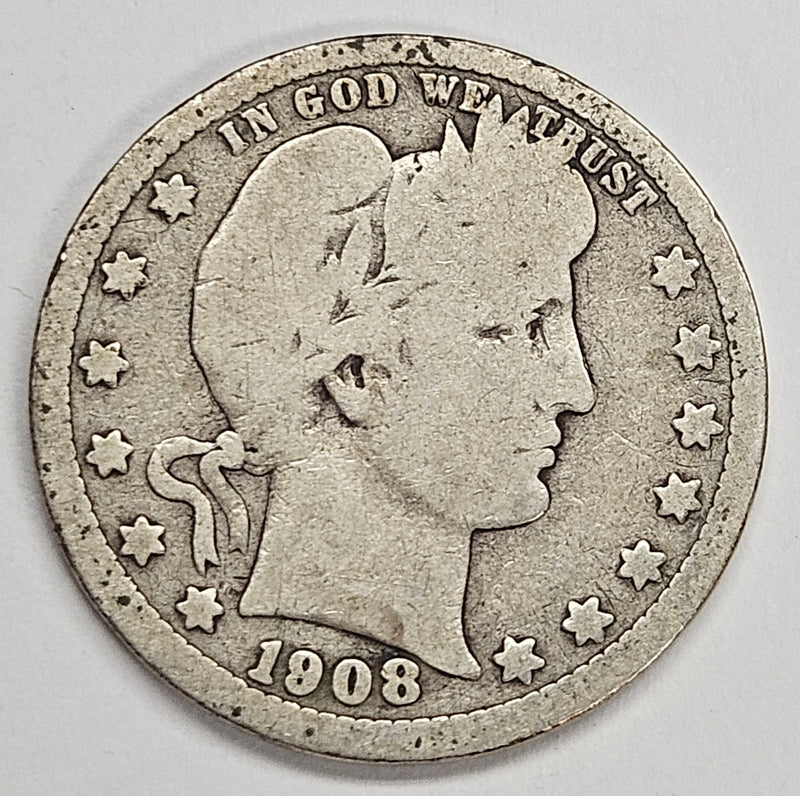 1908-D Barber Quarter Good