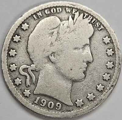 1909-O Barber Quarter Good