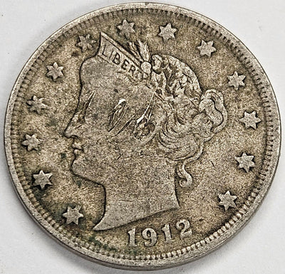 1912 Liberty Nickel XF obverse scratch