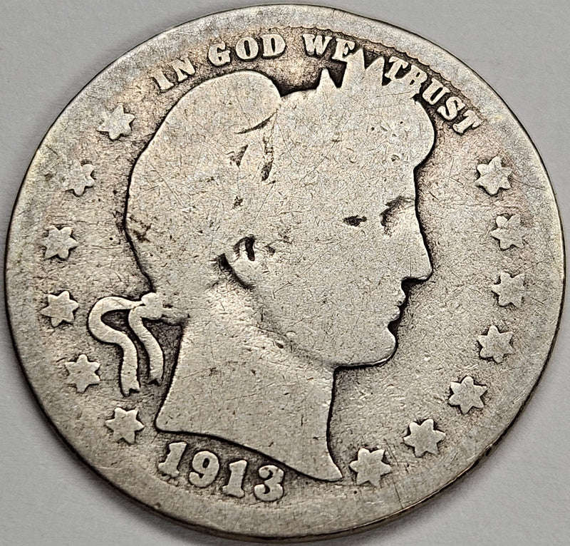 1913 Barber Quarter . . . . About Good