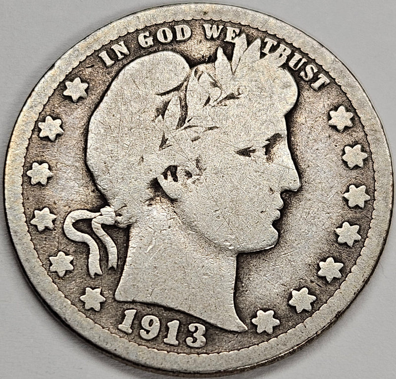 1913 Barber Quarter . . . . Good/VG
