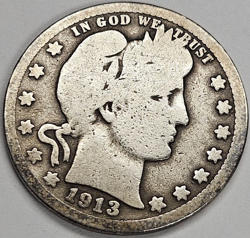 1913 Barber Quarter . . . . Good