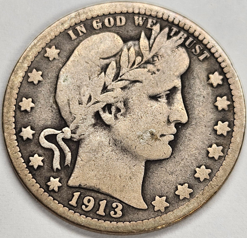 1913 Barber Quarter VG/Fine
