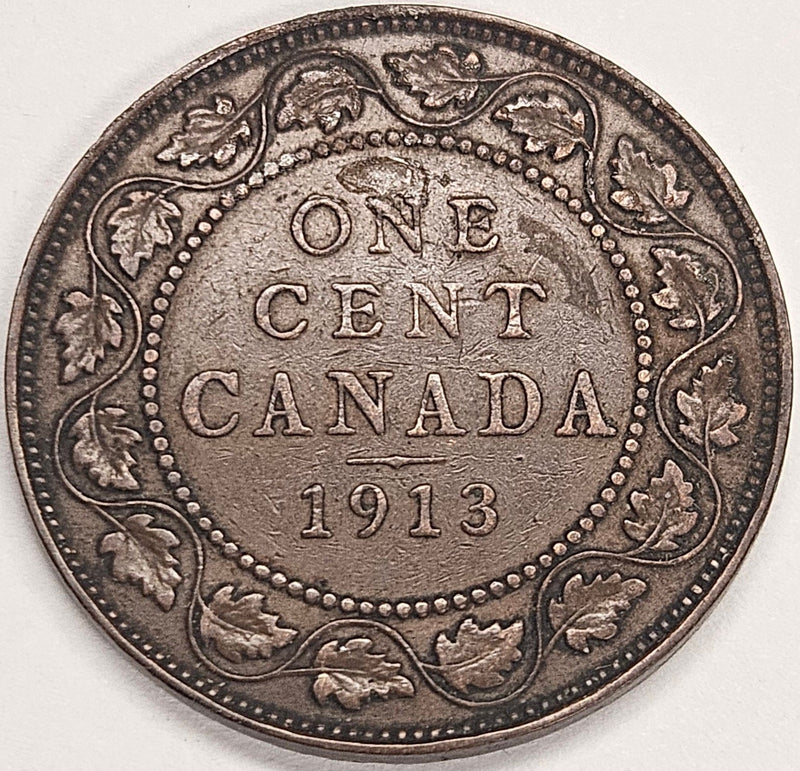 1913 Canadian Cent XF/AU