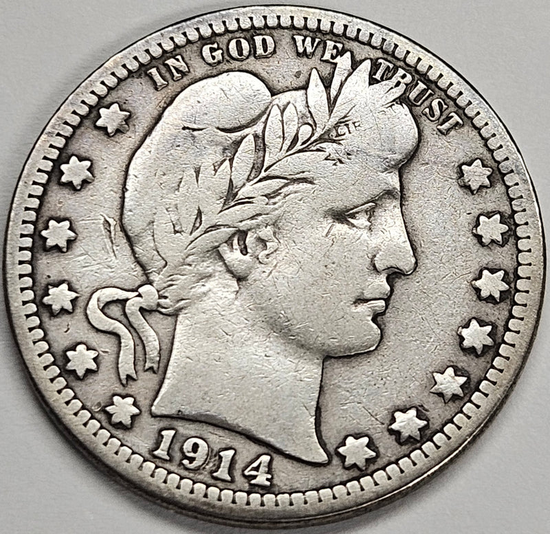 1914 Barber Quarter . . . . Fine/VF