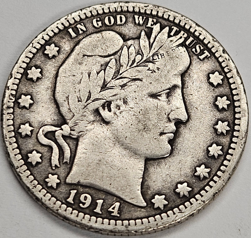 1914 Barber Quarter . . . . VF/XF