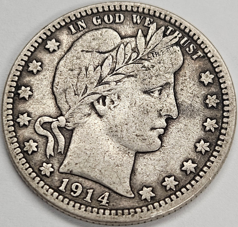 1914 Barber Quarter . . . . Extremely Fine