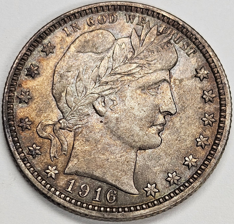 1916-D Barber Quarter . . . . Choice BU Toned
