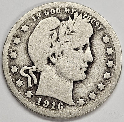 1916-D Barber Quarter Good/VG