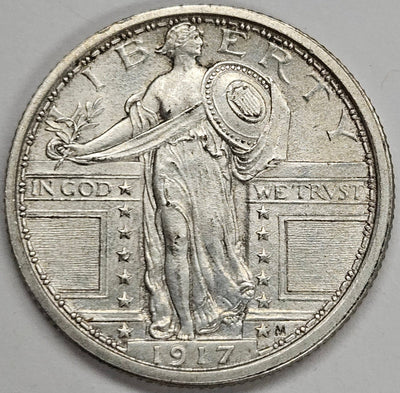 1917 Type 1 Standing Liberty Quarter Gem BU Full Head