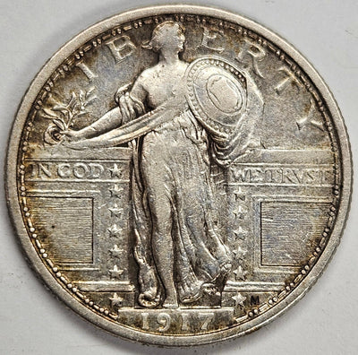 1917 Type 1 Standing Liberty Quarter Choice About Uncirculated