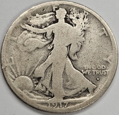 1917-D Obverse Walking Liberty Half Good