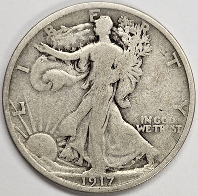 1917-S Reverse Walking Liberty Half Fine