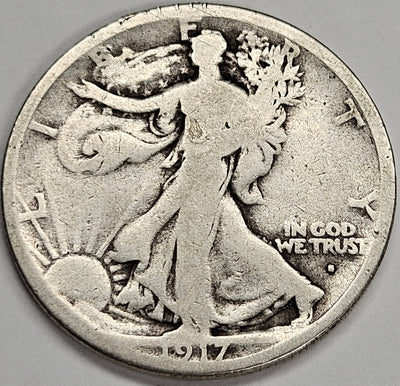 1917-S Obverse Walking Liberty Half Very Good
