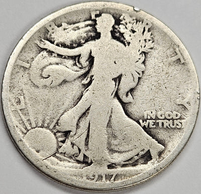 1917-S Reverse Walking Liberty Half Good