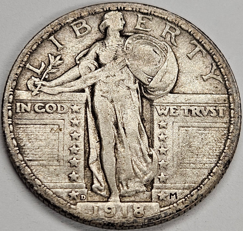 1918-D Standing Liberty Quarter . . . . Very Fine