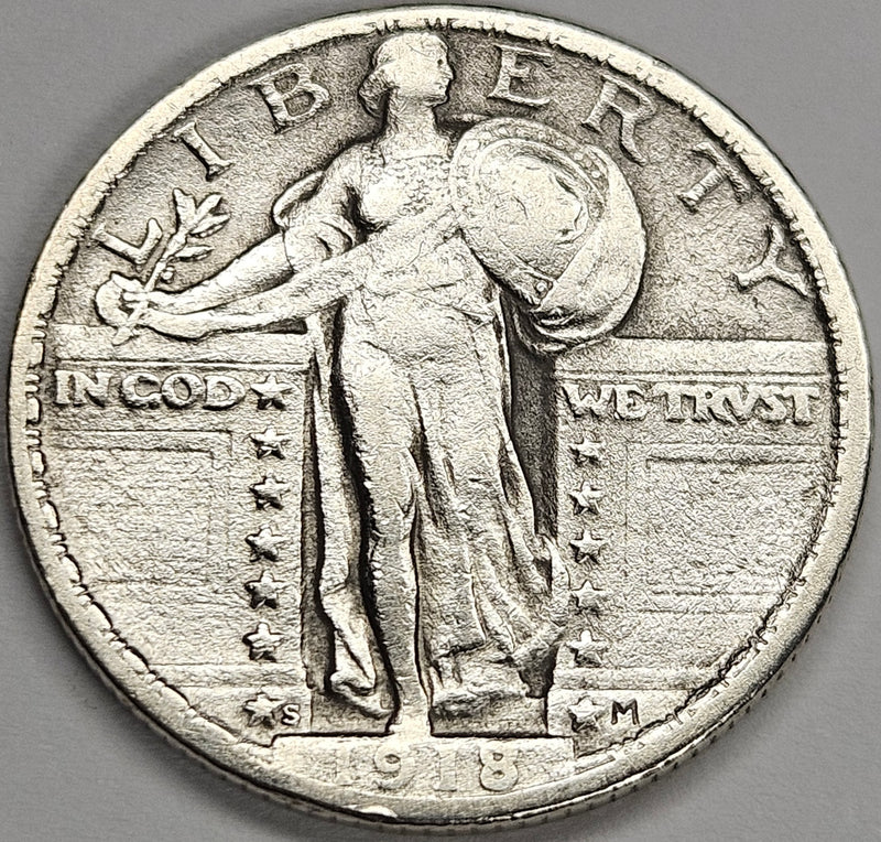 1918-S Standing Liberty Quarter . . . . XF rough