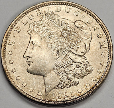 1921 Morgan Dollar Gem BU+ Toned