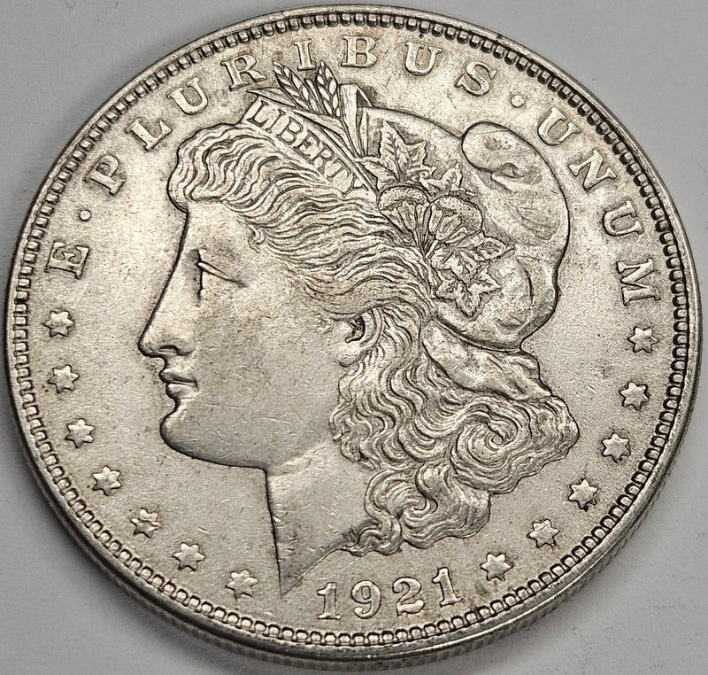 1921 Morgan Dollar . . . . XF/AU large strike thru