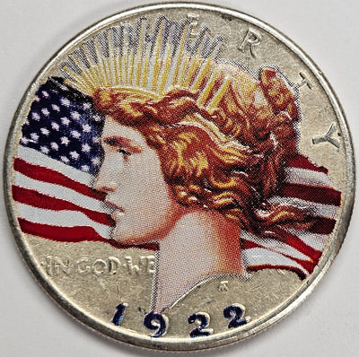 1922 Peace Dollar BU painted