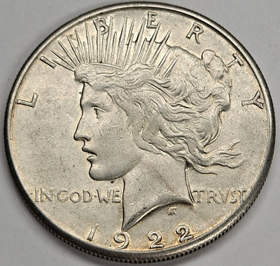 1922-S Peace Dollar Choice About Uncirculated