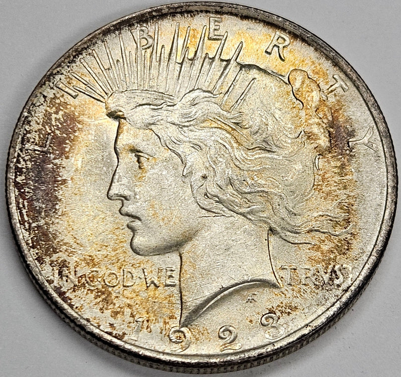 1923 Peace Dollar Choice BU Toned