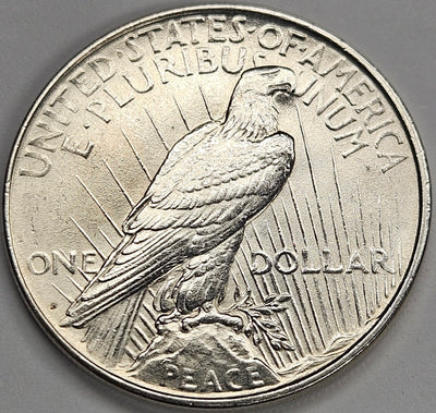 1923-D Peace Dollar . . . . BU harshly cleaned