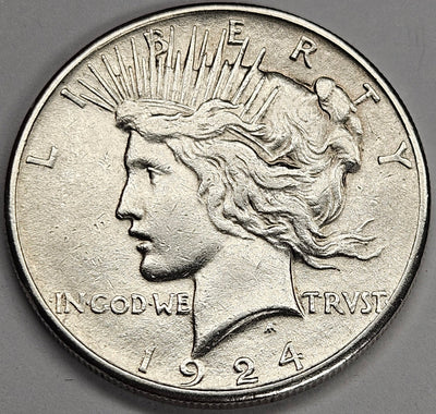 1924-S Peace Dollar Choice About Uncirculated
