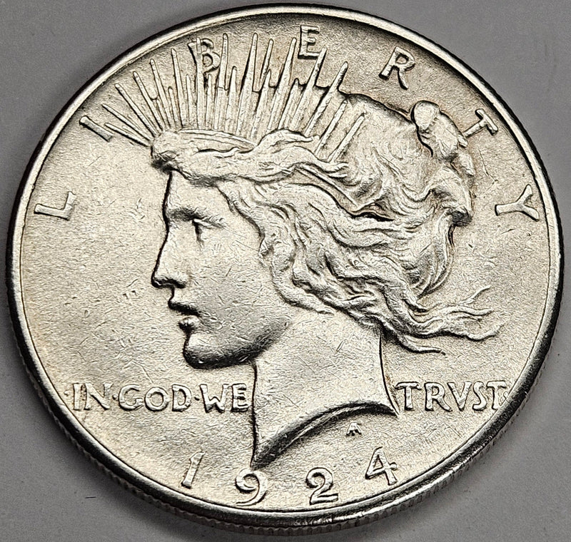 1924-S Peace Dollar Choice About Uncirculated