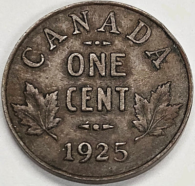 1925 Canadian Cent XF/AU