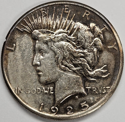 1925-S Peace Dollar XF badly polished