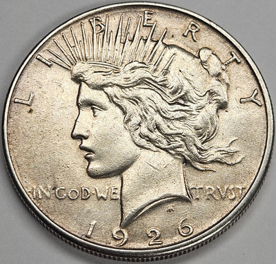 1926-S Peace Dollar AU cleaned