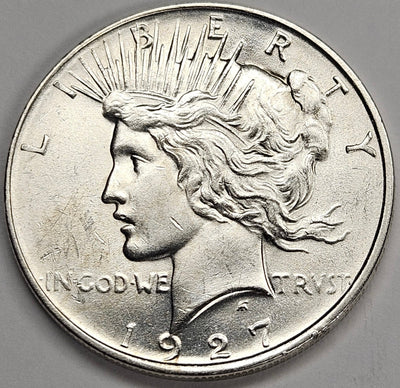 1927-D Peace Dollar Choice Brilliant Uncirculated
